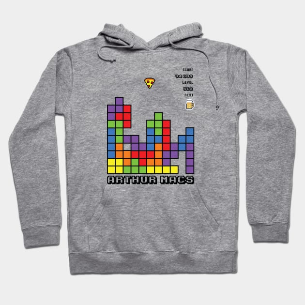 Arthur Mac's Tetris White Hoodie by ArthurMacs